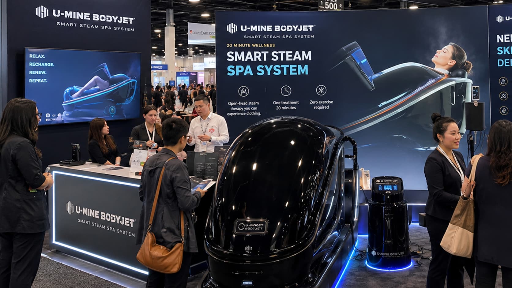 BODYJET displayed at the U-MINE booth in the brand's Cosmoprof 2026 coverage