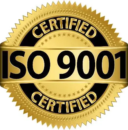Supplied gold ISO 9001 reference badge.