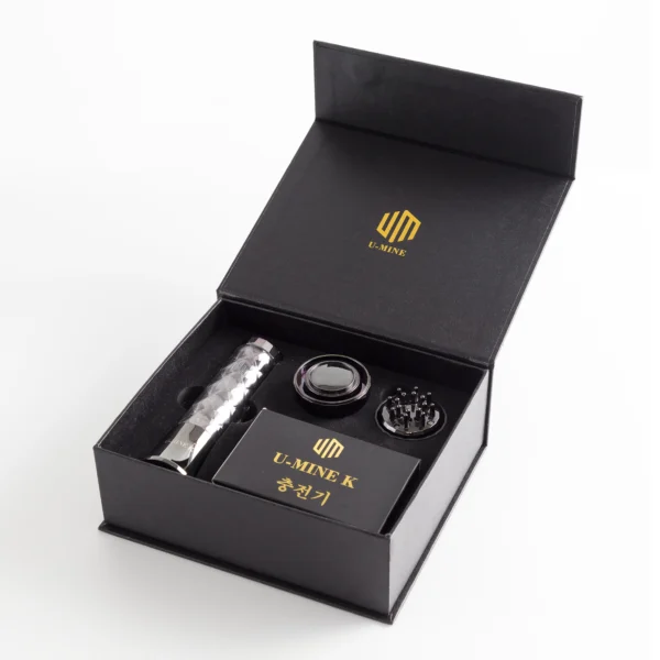 U-MINE K Black Edition device full package with charger and interchangeable heads in luxury box