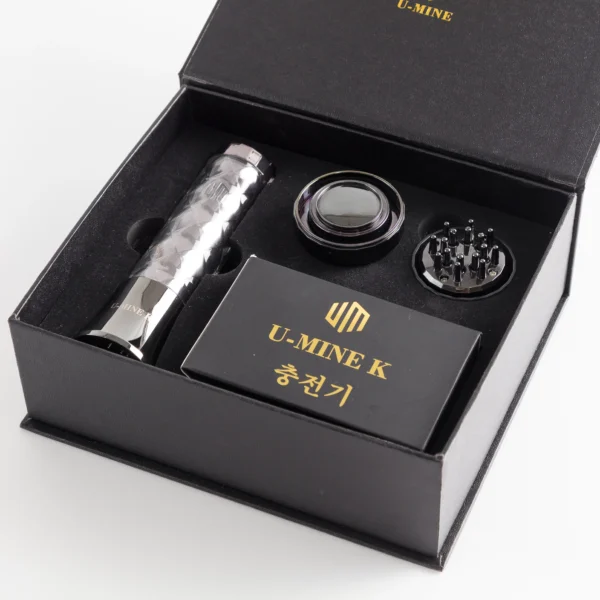 U-MINE K Black Edition device full package with charger and interchangeable heads in luxury box