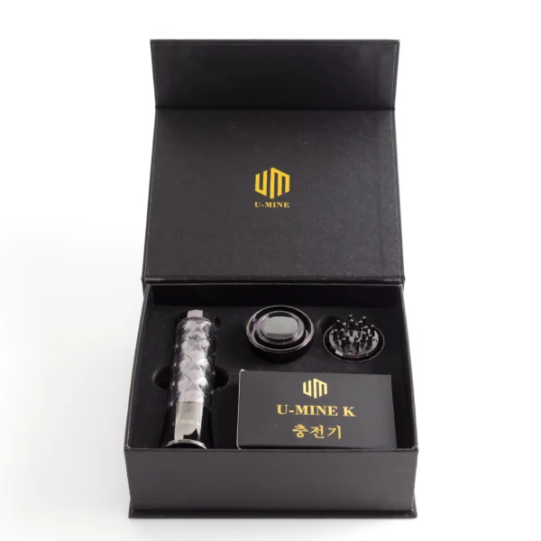 U-MINE K Black Edition device full package with charger and interchangeable heads in luxury box