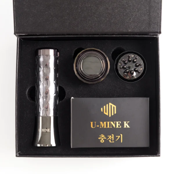 U-MINE K Black Edition device full package with charger and interchangeable heads in luxury box