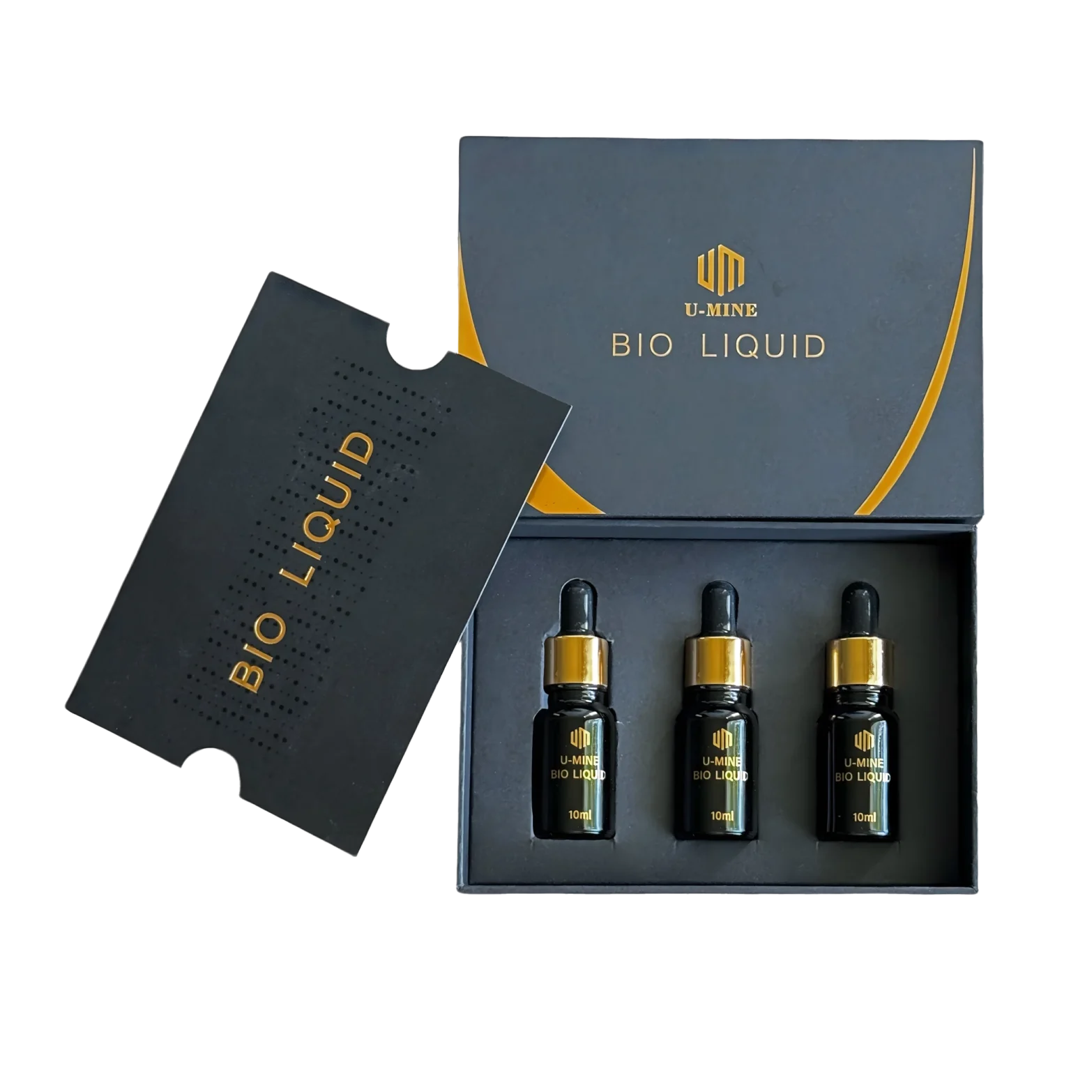 U-MINE Bio Liquid skincare ampoule set for skin regeneration, hydration, and anti-aging